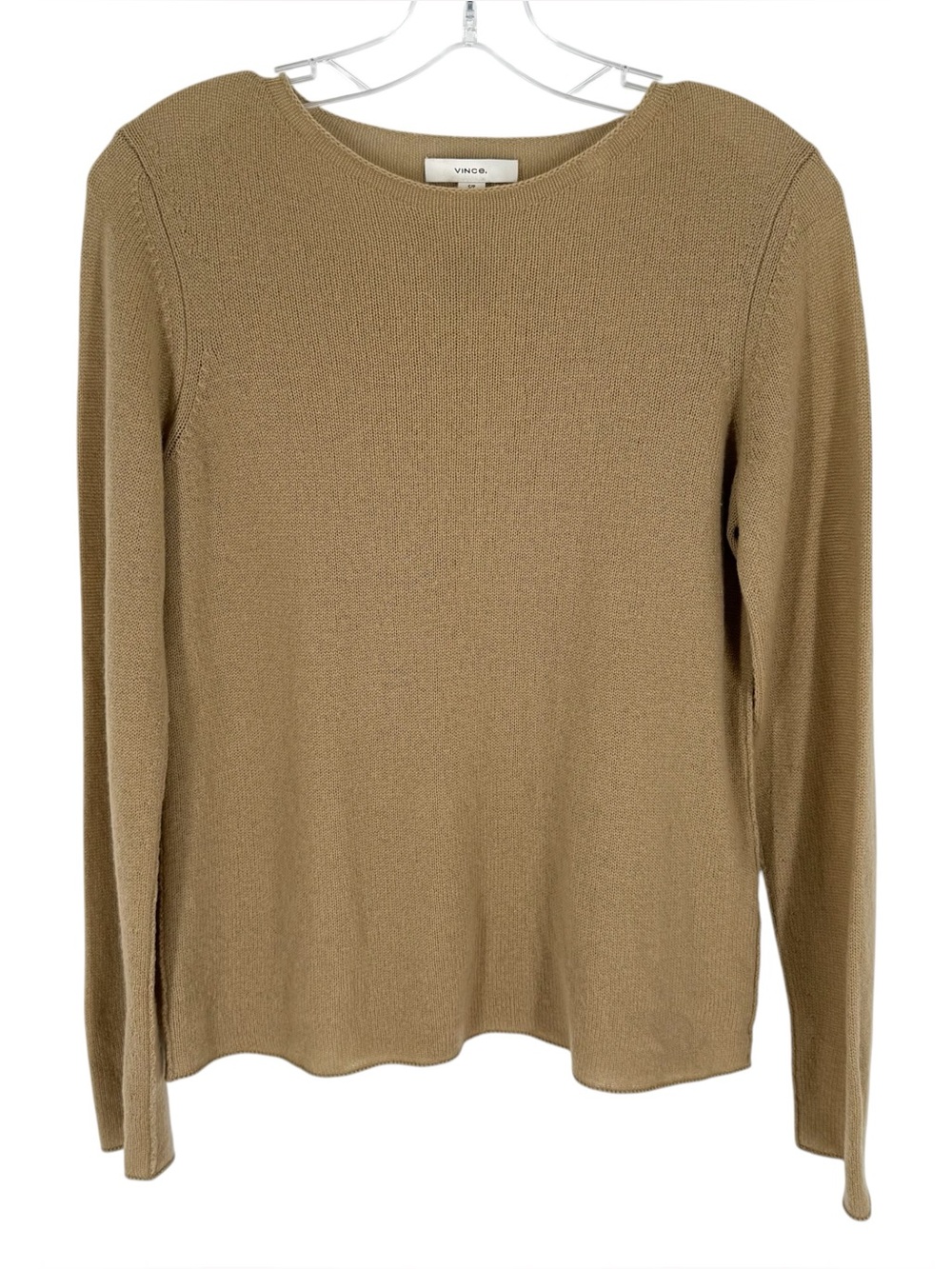 Vince Wool Cashmere Sweater Womens Size Small Taupe Beige Lightweight Pullover